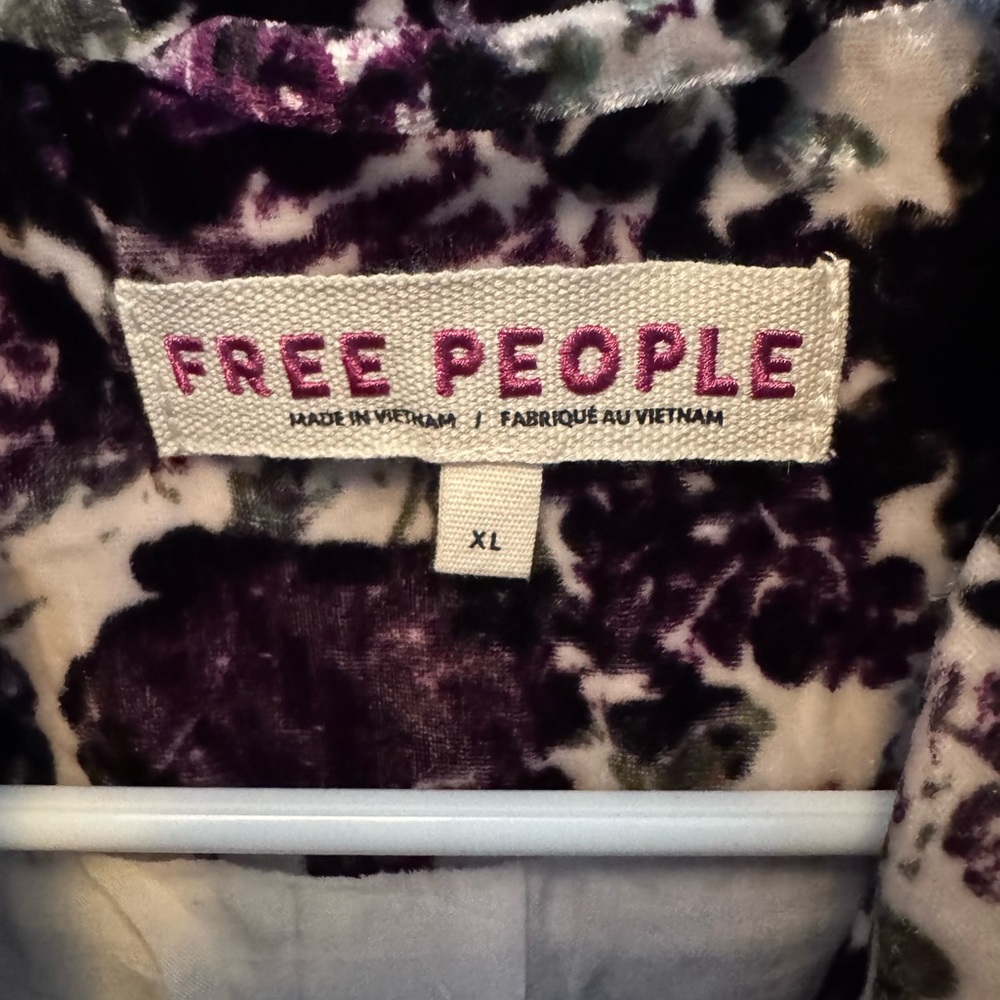 Free People Velvet Purple Floral Coat - Picture 2 of 7
